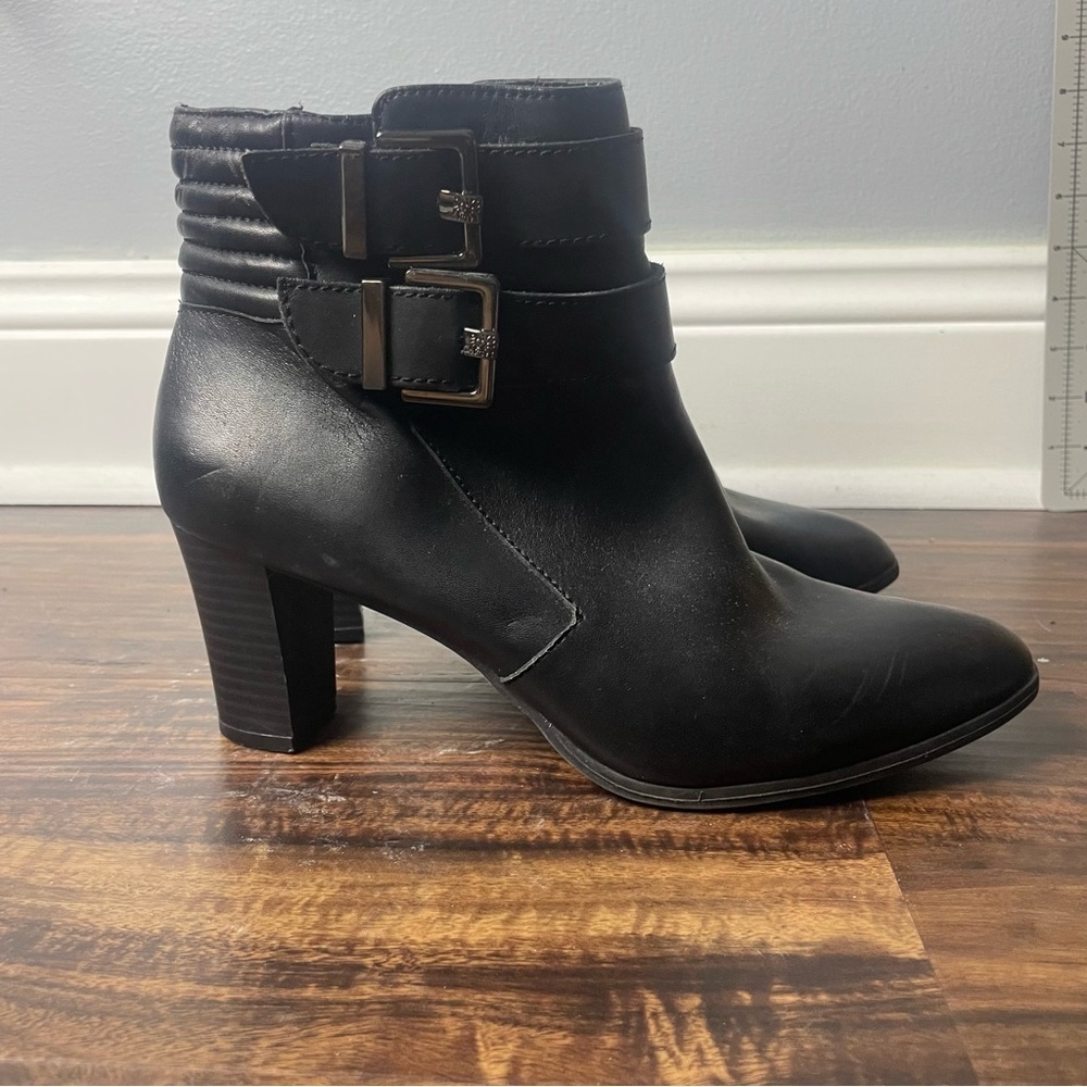 Anne Klein iflex Double Buckle Bootie Side Zip Size 7.5 “Towny” Vegan